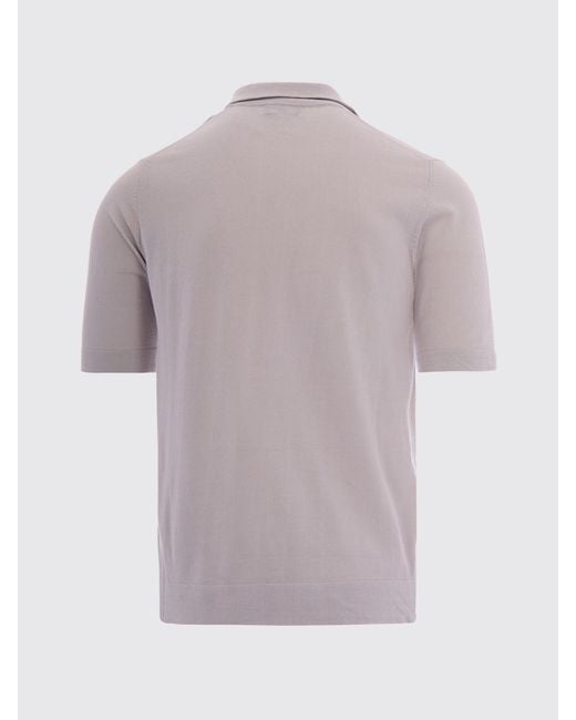 Ballantyne Blue Cotton Knit Polo Shirt for men