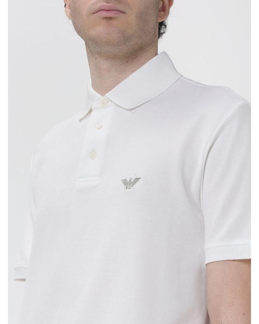 Emporio Armani White Hooded Windbreaker for men