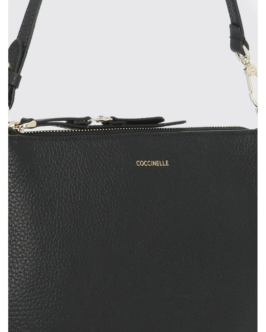 Coccinelle Black C-Easy Hammered Leather Pouch