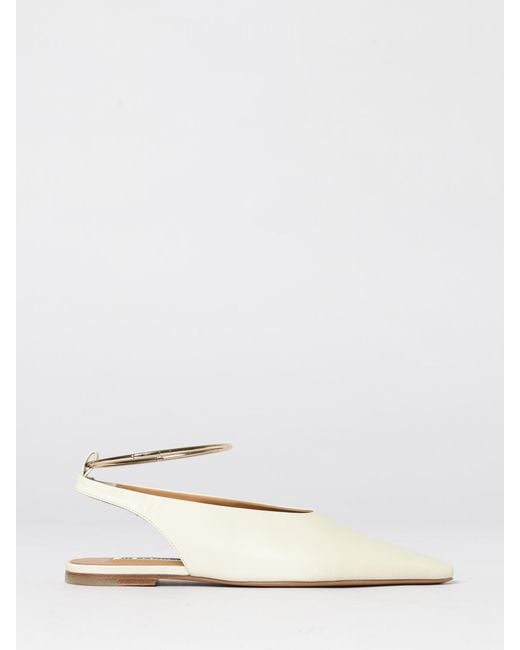 Jil Sander Natural Brushed Leather Ballerinas