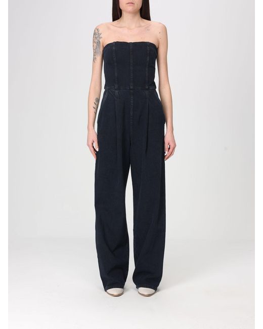 Agolde Blue Cotton Denim Jumpsuit