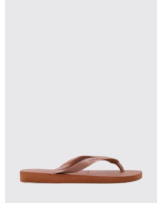 Havaianas Brown Top Senses Rubber Flip-Flops With Tone-On-Tone Logo for men