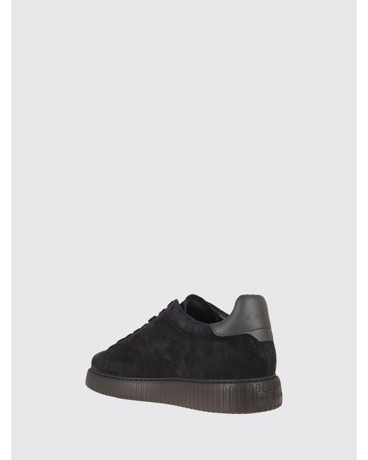 Hogan Black H-Stripes Suede Sneakers With Perforated H Logo for men