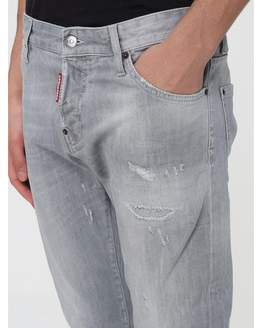 DSquared² Gray Twist Slim Fit Denim Jeans for men
