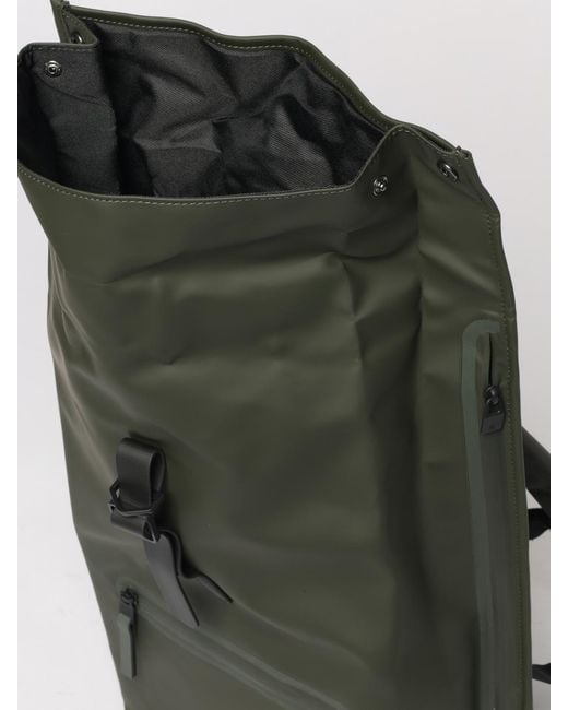 Rains Green Rolltop Rucksack for men