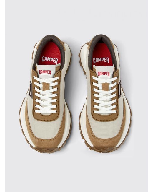 Camper White Drift Trail Suede And Recycled Pet Sneakers