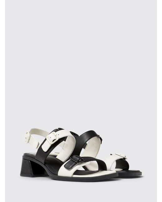 Camper White Twins Leather Sandals
