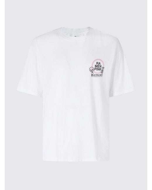 Edwin White Printed Cotton T-Shirt for men