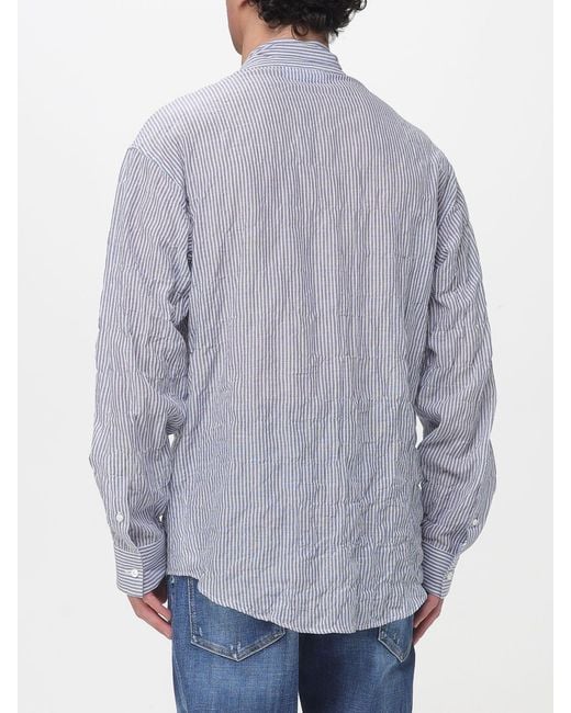 DSquared² Gray Striped Linen Casual Shirt for men