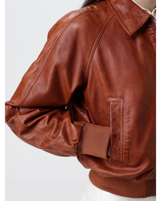 Pinko Brown Leather Jacket