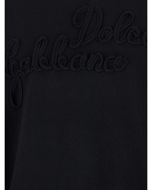 Dolce & Gabbana Blue Dolce &Amp Gabbana Pure Virgin Wool Crew-Neck Sweater With Lettering Logo for men