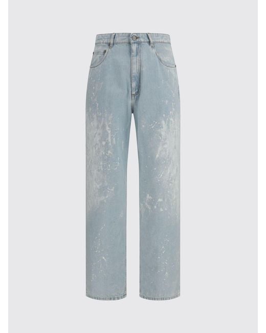 MM6 by Maison Margiela Blue Printed Denim Straight Jeans for men