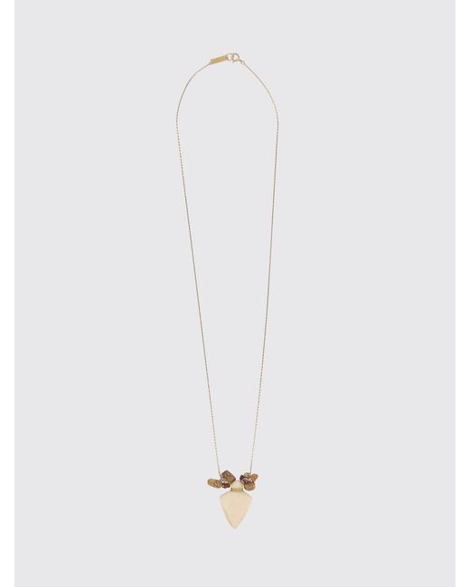 Isabel Marant White Stone Sliding Pendant Necklace