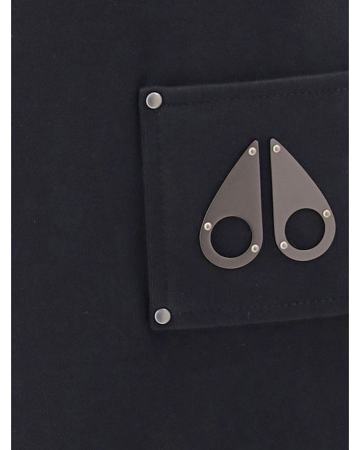 Moose Knuckles Blue Cotton Jogging Trousers With Drawstring And Contrast Logo for men