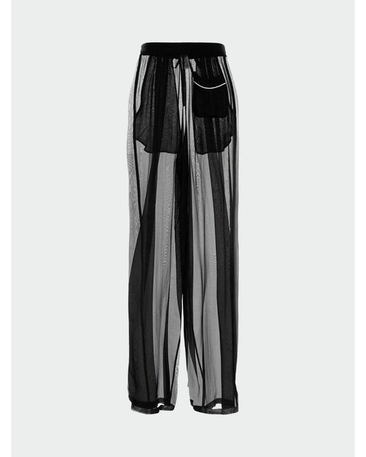 Dolce & Gabbana Black Dolce &Amp Gabbana Silk Palazzo Trousers With Drawstring