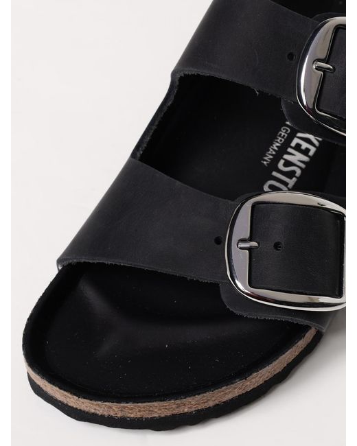 Birkenstock White Arizona Big Buckle Oiled Leather Sandals