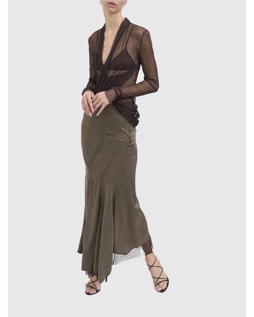 Yehuafan Brown Polyamide Top
