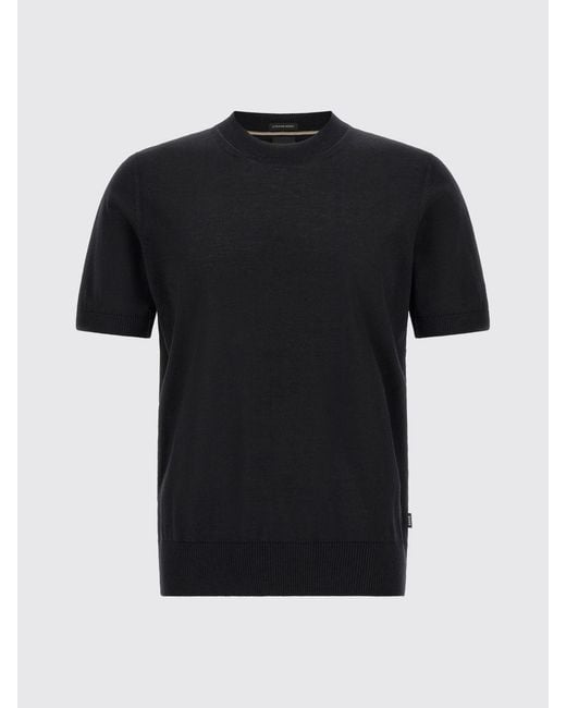 Boss Black Short-Sleeved Crew-Neck Jumper for men