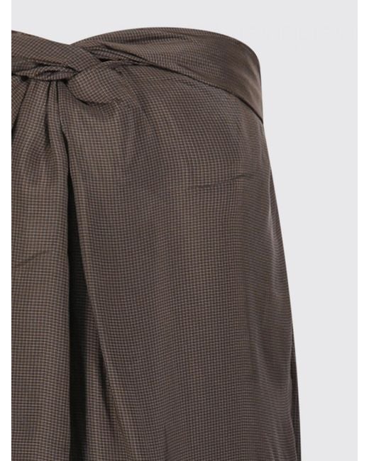 Rohe Brown Checked Off-The-Shoulder Top