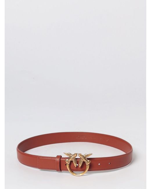 Pinko White Love Berry Leather Belt