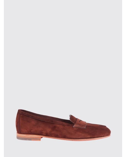 Santoni Red Suede Loafers