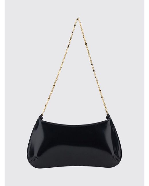 Jacquemus White Le Petit Bisou Patent Leather Shoulder Bag With Chain Handle