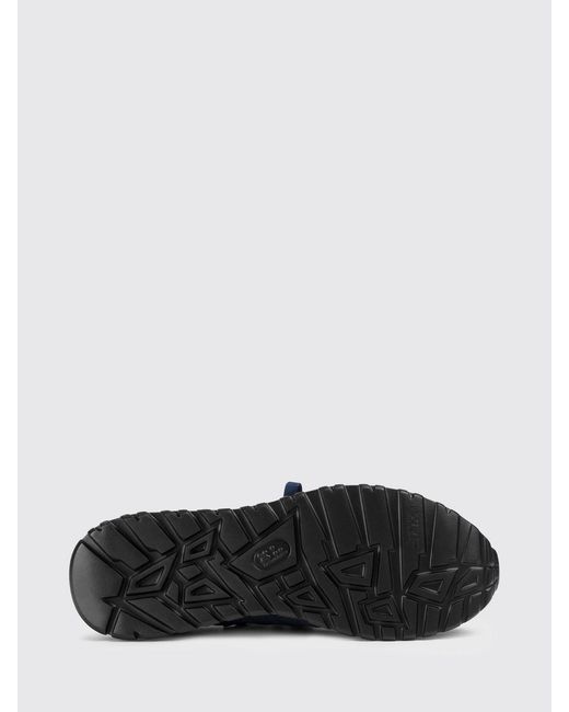 Doucal's Blue Crochet Knit And Leather Sneakers for men