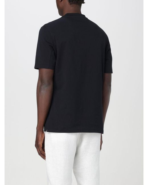 T-shirt in cotone di Brunello Cucinelli in Black da Uomo