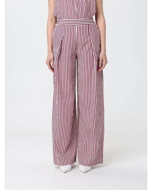 Hanita Pink Striped Viscose Blend Palazzo Trousers