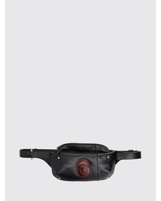 Versace White Lou Nappa Leather Crossbody Bag With Medusa Logo And Studs for men