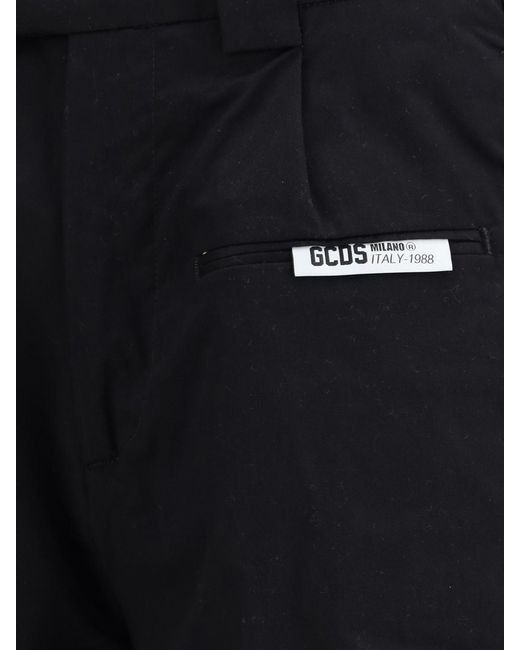 Gcds Black Stretch Cotton Shorts for men