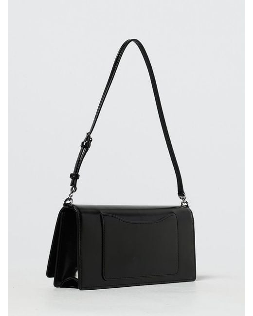 Marc Jacobs Black The Glam Mirror Brushed Leather Shoulder Bag