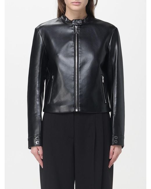 Patrizia Pepe Black Faux Leather Biker Jacket