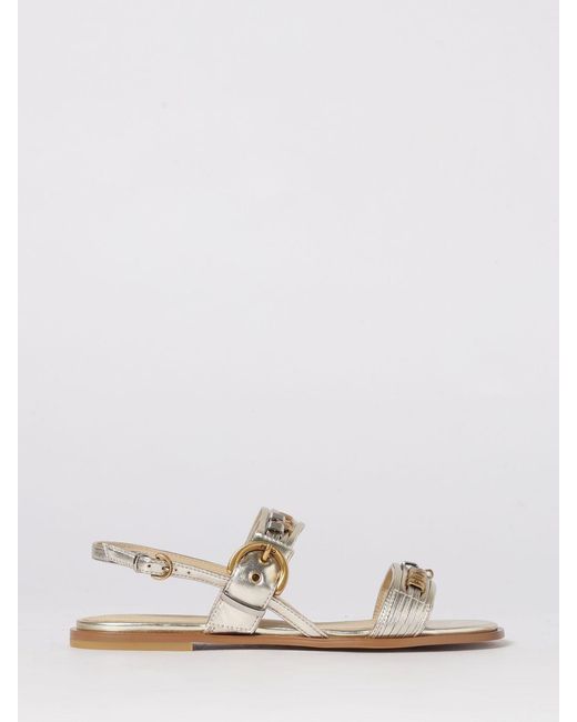 Pinko White Milly 08 Leather Sandal