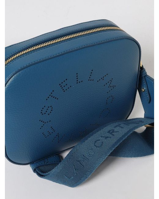 Stella McCartney Blue Grained Faux Leather Camera Bag