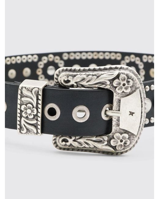 Golden Goose Deluxe Brand White Leather Belt With Studs