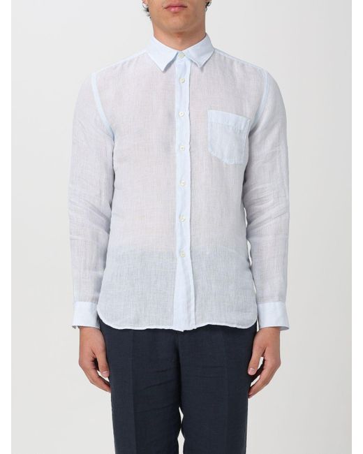 Camicia classica in lino di 120% Lino in White da Uomo