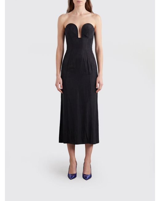 Rabanne Black Stretch Viscose Midi Dress