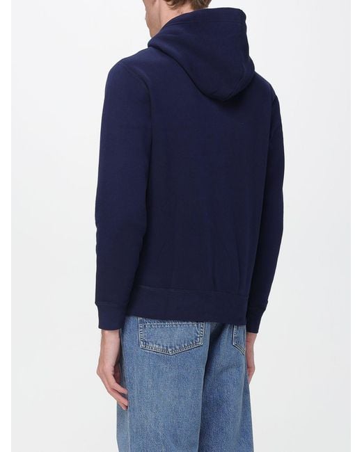 Polo Ralph Lauren Blue Cotton Hoodie With Pony Logo for men