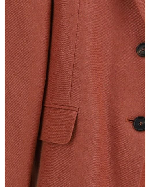 Brunello Cucinelli Brown Linen Single-Breasted Blazer