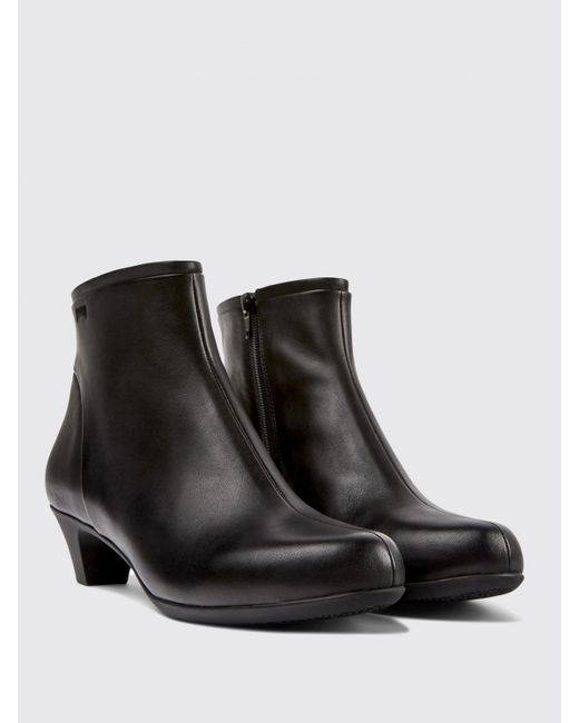 Camper Black Helena Ankle Boots Low Heel