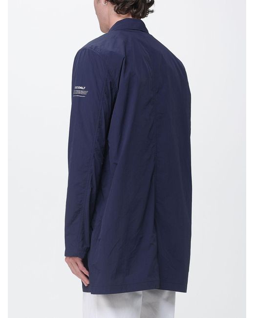 Ecoalf Blue Recycled Nylon Raincoat for men