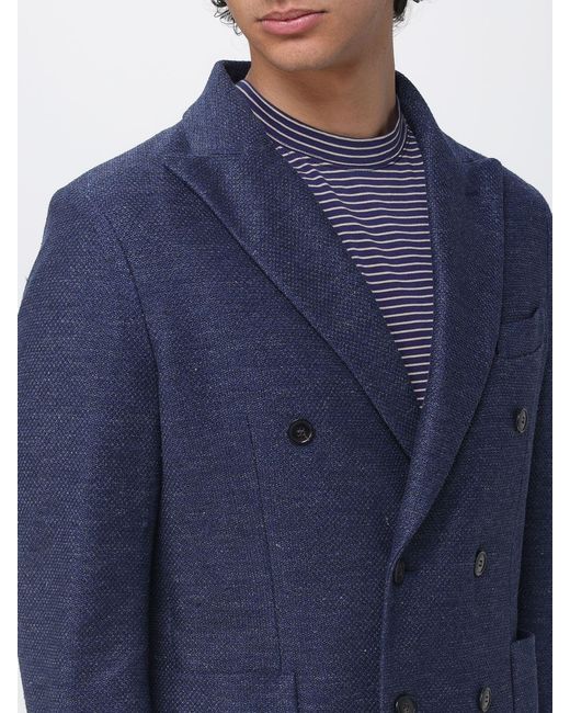 Circolo 1901 Blue Double Breasted Linen And Cotton Blazer for men