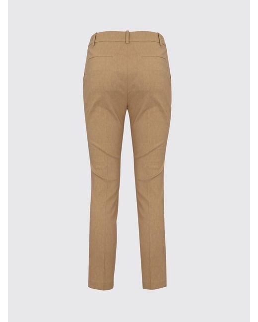 Pinko Natural Cropped Fit Linen Blend Trousers