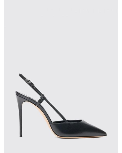 Casadei Black Julia Leather Slingback Pumps