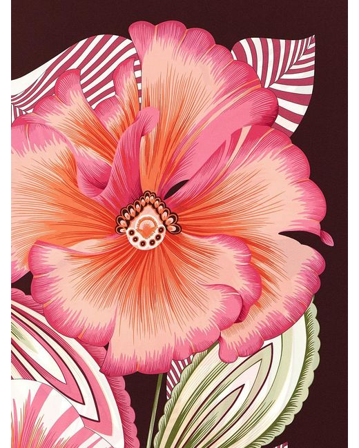 Ferragamo Pink Brezza Printed Silk Scarf