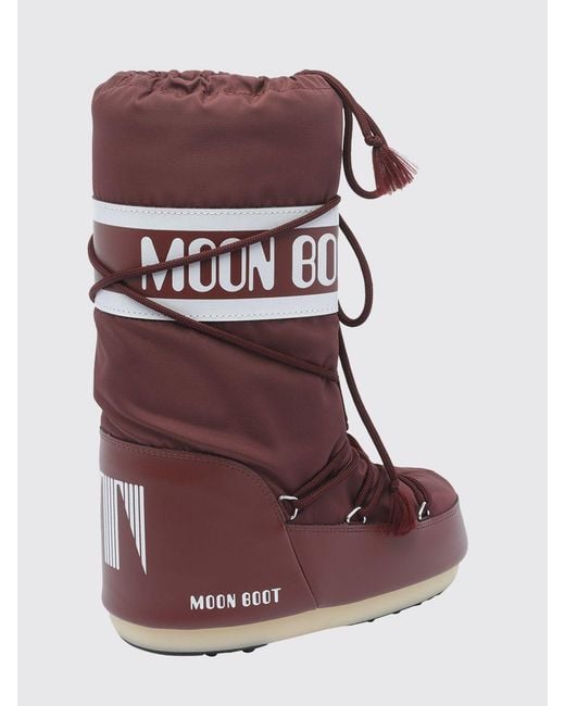 Moon Boot Red Flat Ankle Boots