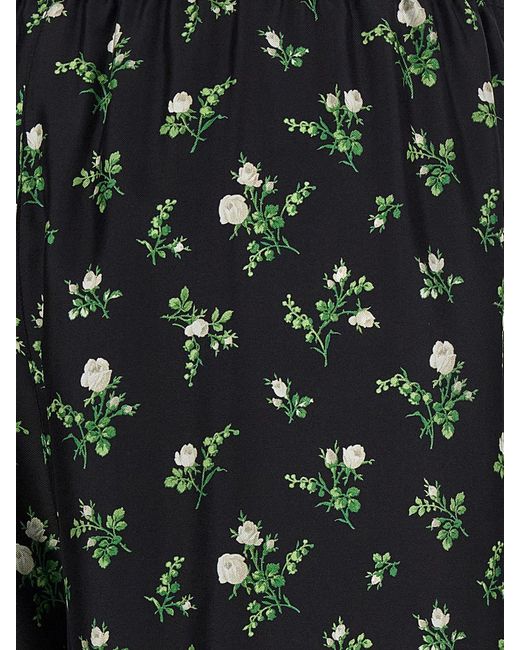 Dolce & Gabbana Black Dolce &Amp Gabbana Floral Print Satin Palazzo Trousers