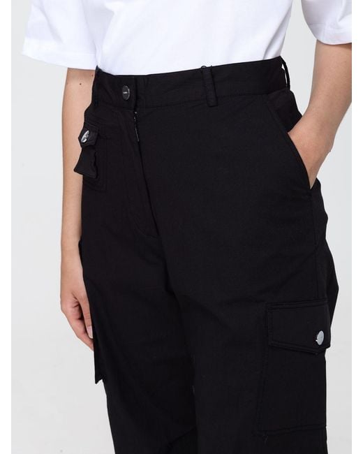 Ganni Black Stretch Cotton Cargo Trousers