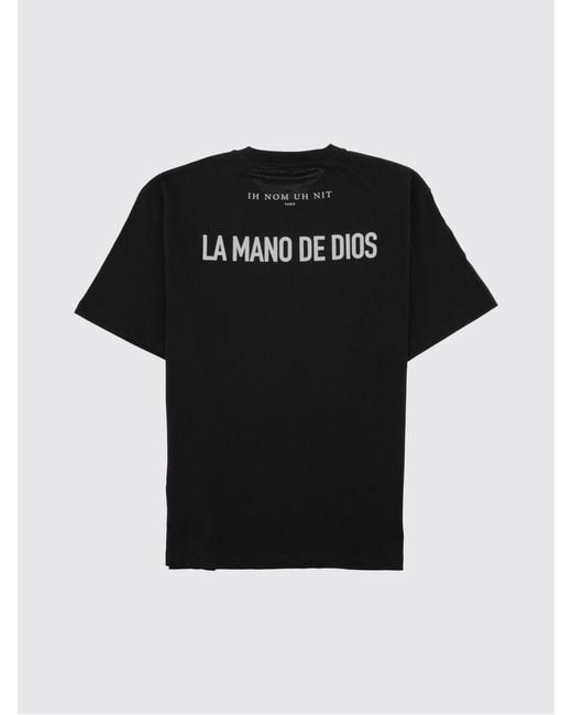 Ih Nom Uh Nit Black Crewneck Cotton T-Shirt With Graphic Print And Slogan for men